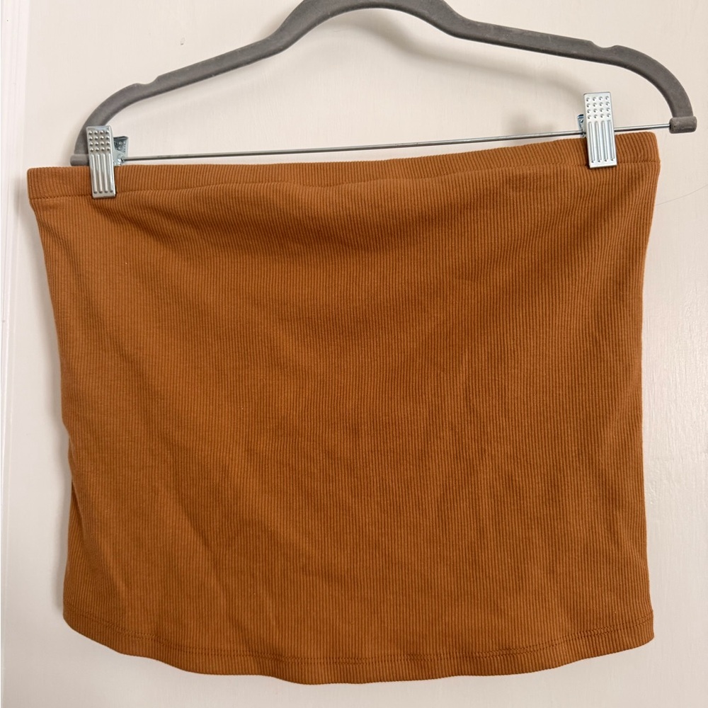 Ribbed Tan Tube Top